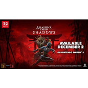 《刺客信条：影》Switch2版将于12月2日推出