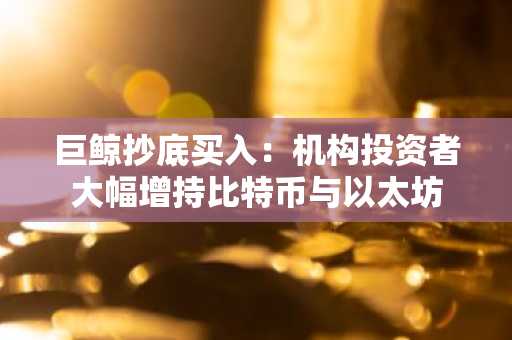 巨鲸抄底买入：机构投资者大幅增持比特币与以太坊