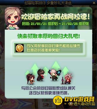 DNF1月21日冒险家回归活动有哪些奖励？