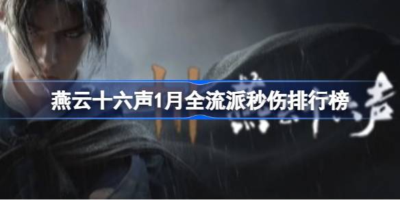 燕云十六声1月全流派秒伤排行榜详情
