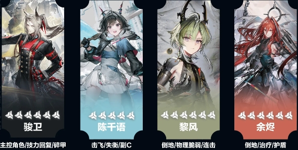 明日方舟终末地骏卫配队推荐