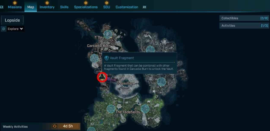 无主之地4卡卡地亚焚毁区秘藏碎片分布位置详情