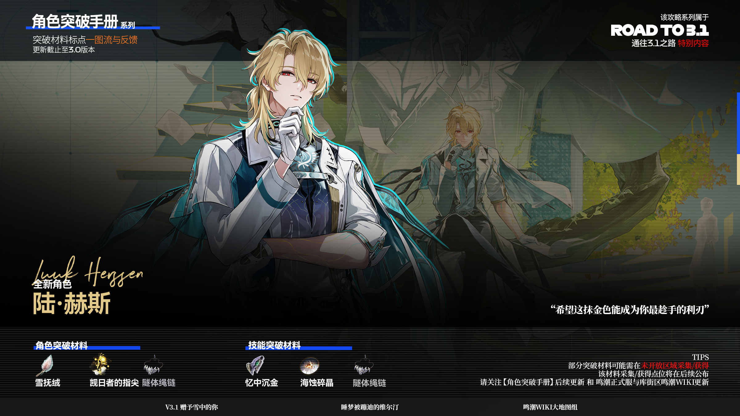 鸣潮陆·赫斯突破材料前瞻