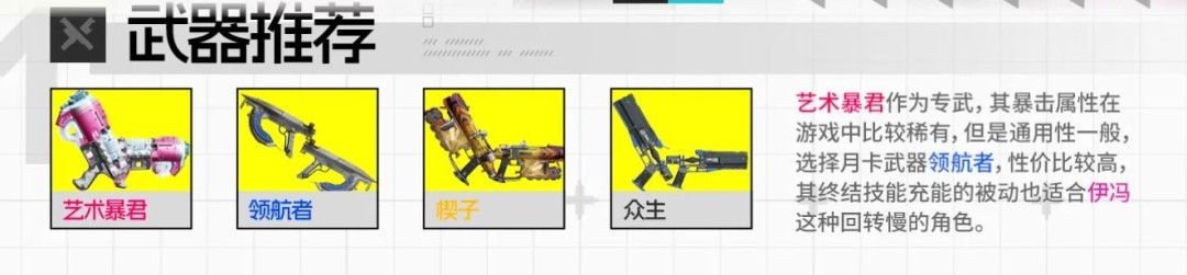 明日方舟终末地伊冯武器推荐