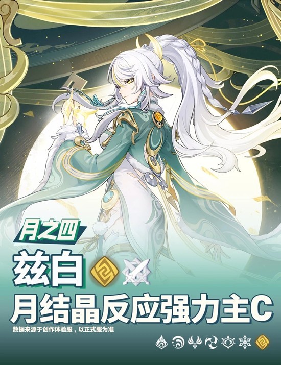 原神月之四版本新角色兹白 月结晶强力主C培养攻略