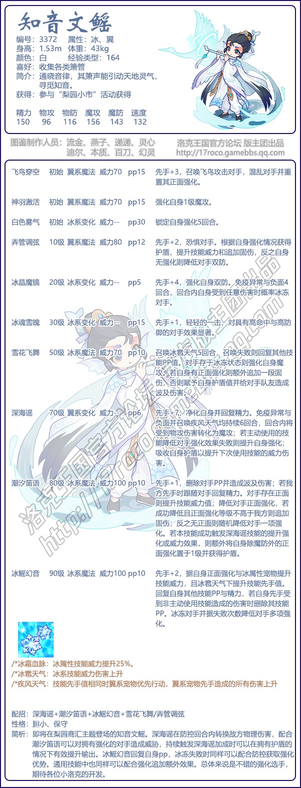 洛克王国知音文鳐技能表