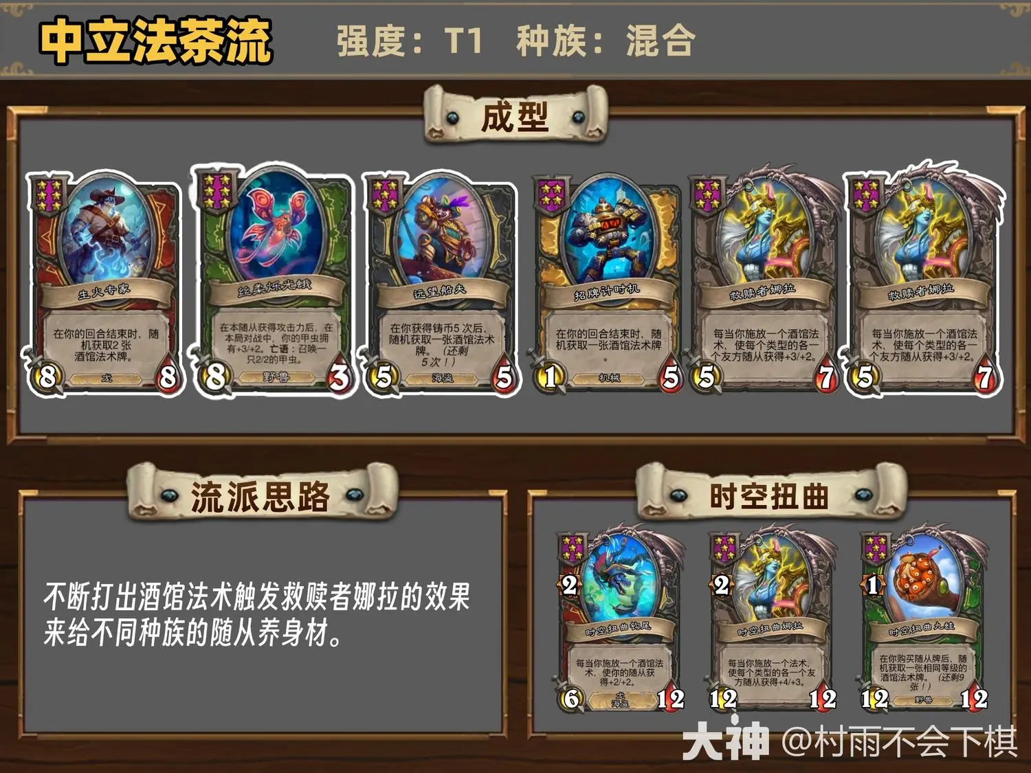 炉石传说34.6酒馆战棋中立法茶流玩法攻略