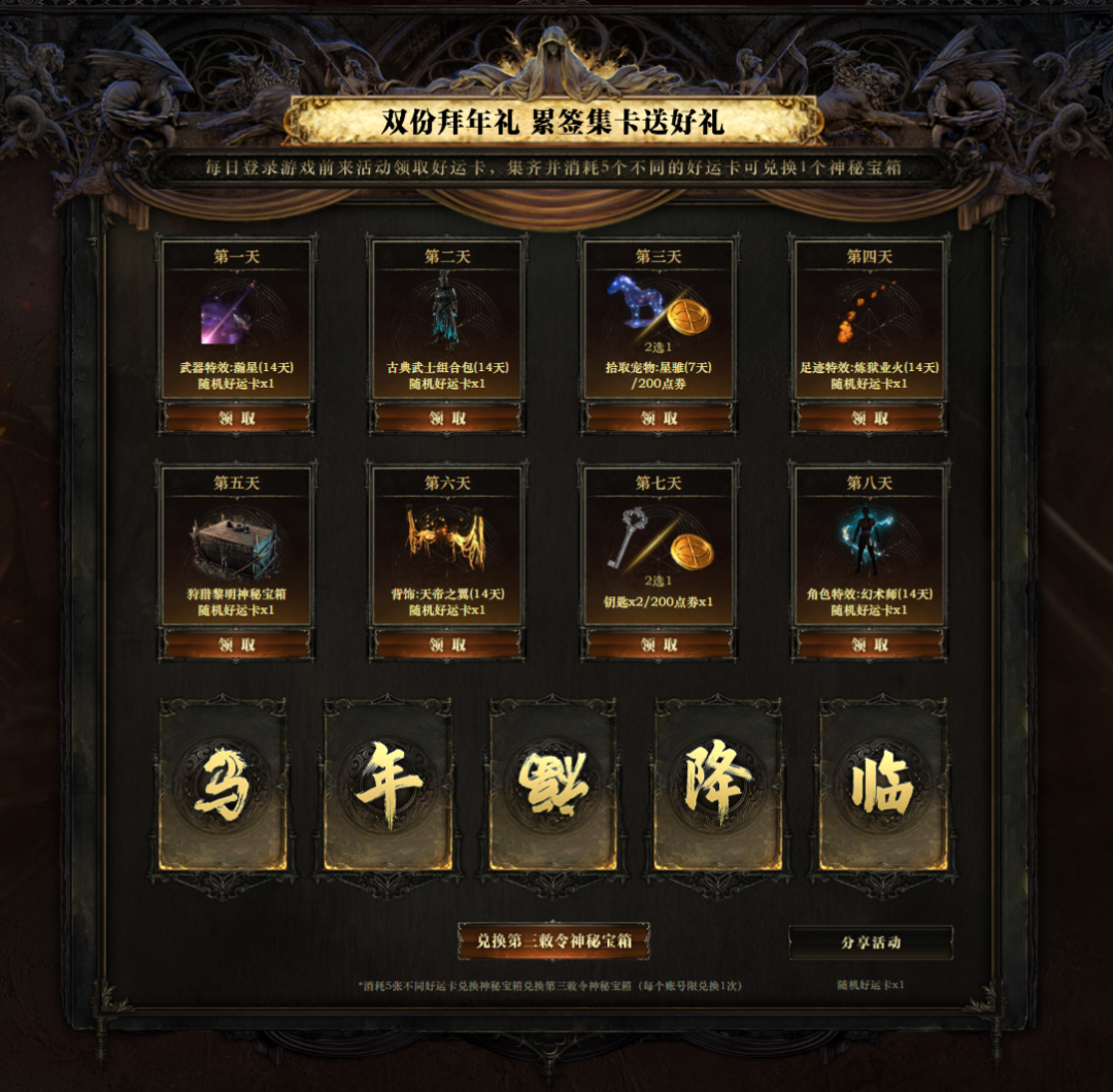 流放之路马年福利一览