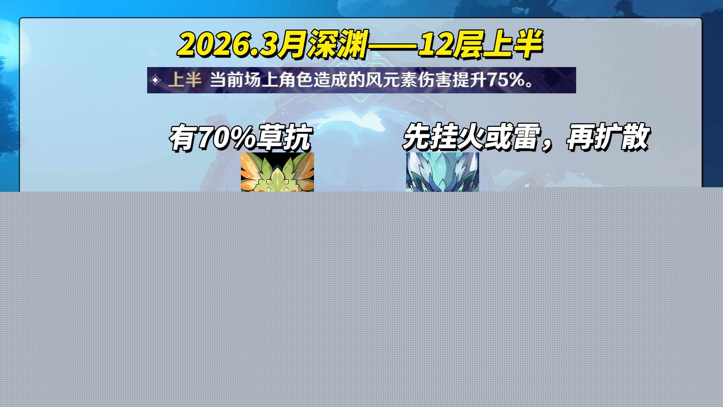 原神月之五3月深渊攻略 原神月之五3月深渊怎么打