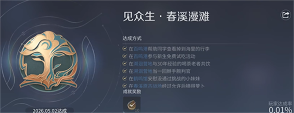 王者荣耀世界成就见众生攻略 春溪漫滩获取方法详解