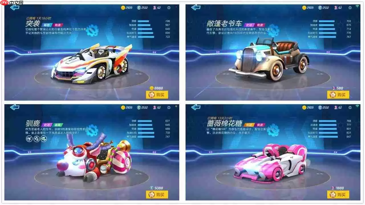 跑跑卡丁车手游最强竞速车排行推荐