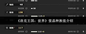 洛克王国萤晶种族值如何解析