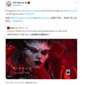斯宾塞祝贺《暗黑4》发售 开服后爽玩了18小时！