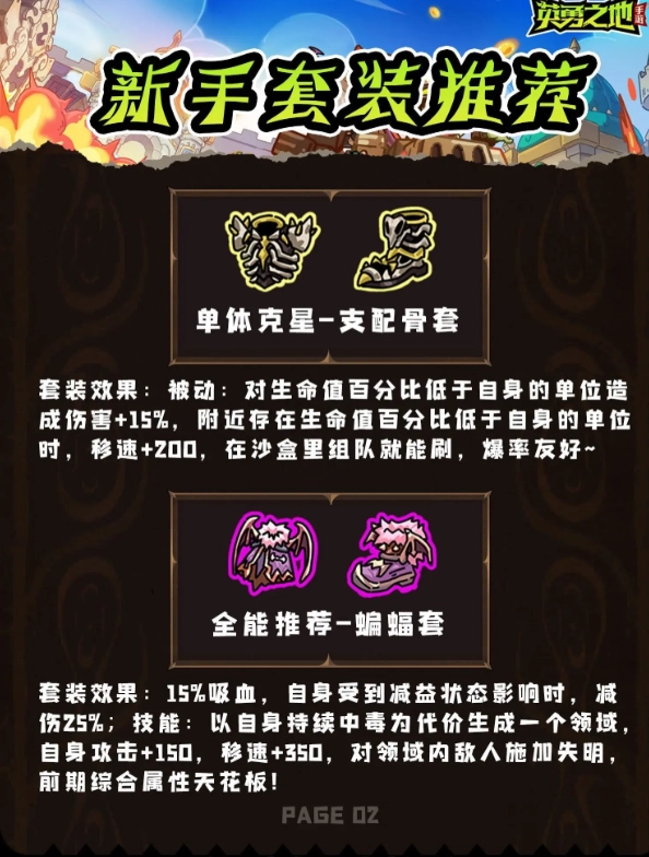 英勇之地新手必看 高性价比套装推荐
