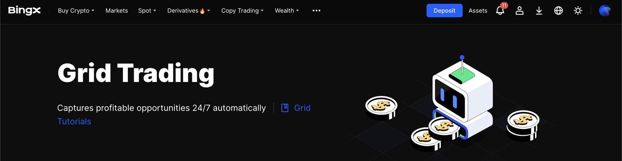 1. BingX 网格交易和马丁格尔机器人