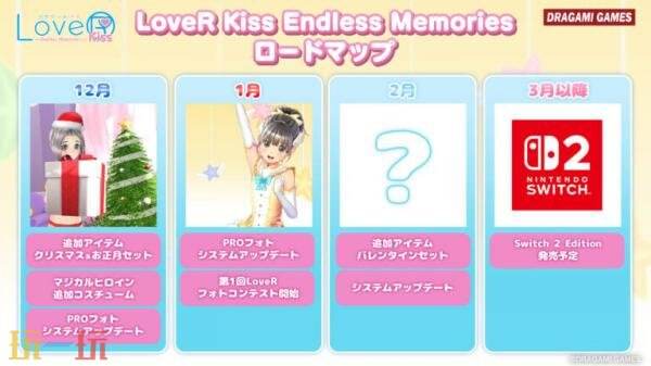 《LoveR Kiss: Endless Memories》后续更新路线图公布！