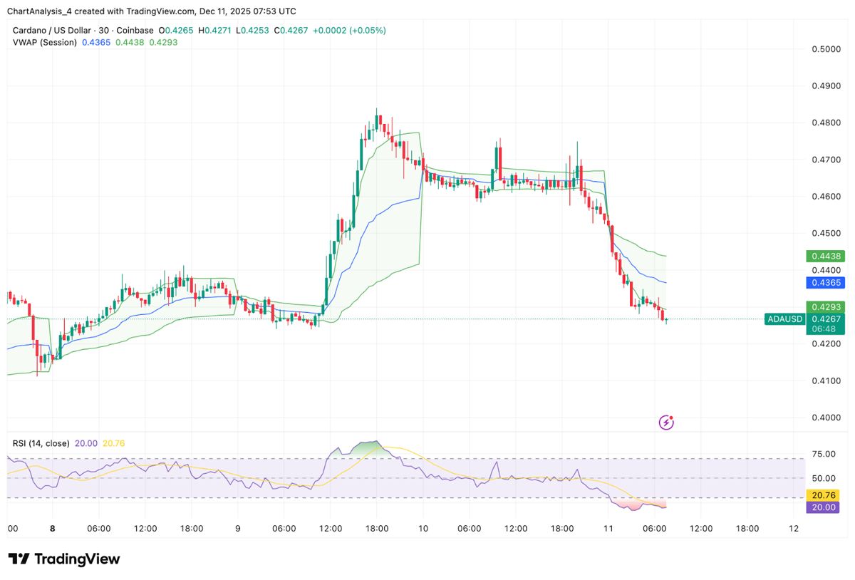 艾达币价格预测:随着资金流出增加和动能减弱,买家失去趋势支撑 2025.12.11_图4