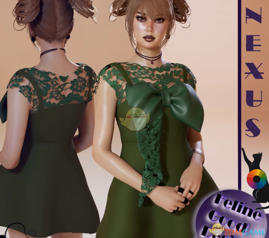 《InZOI》蝴蝶结蕾丝礼服MOD