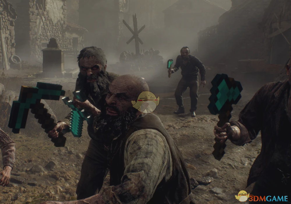 《生化危机4：重制版》村民丧尸的我的世界钻石武器包MOD