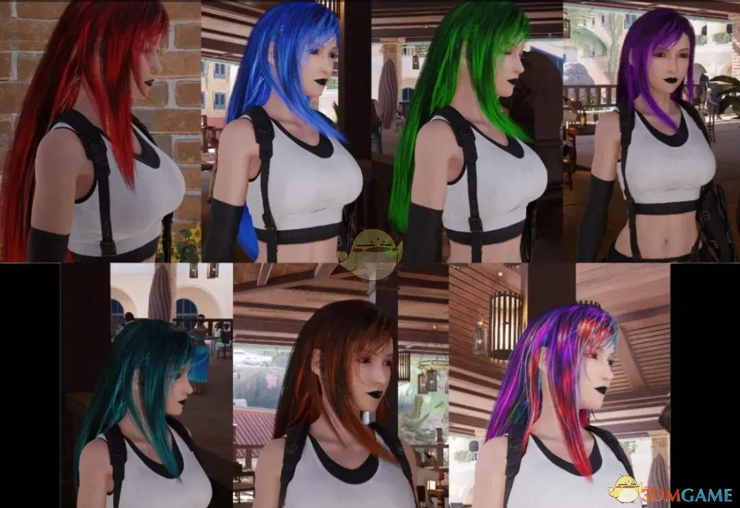 《最终幻想7:重生》蒂法的多色挑染发丝包MOD