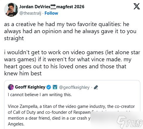 众星悼念COD之父：小岛秀夫痛失挚友 动视致敬传奇