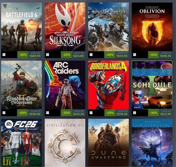 2025年Steam平台游戏收入榜TOP100公布！