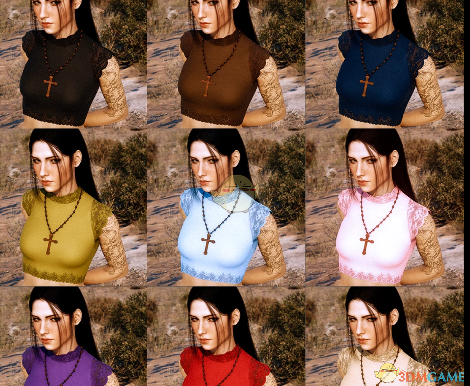 《赛博朋克2077》蕾丝露腹上衣MOD