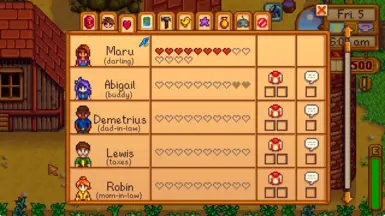 《星露谷物语》NPC关系标签MOD