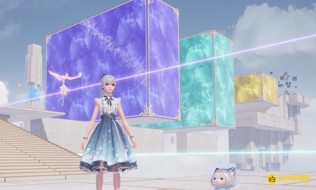 《无限暖暖》巨森码头上面谜题空间挑战怎么过-找到通向奇想星的路径紫色绿色黄色挡板图文攻略