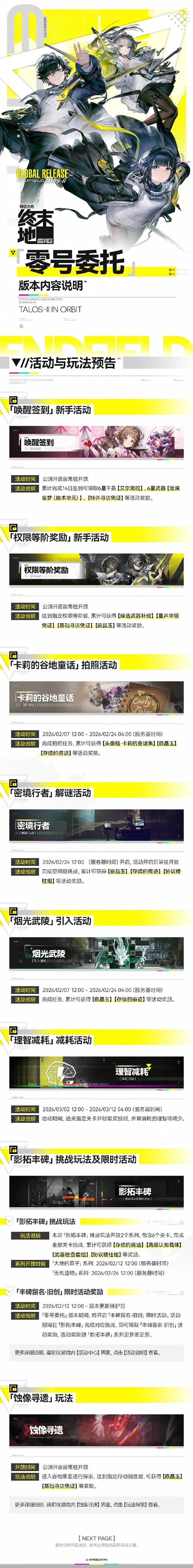 明日方舟终末地公测活动介绍