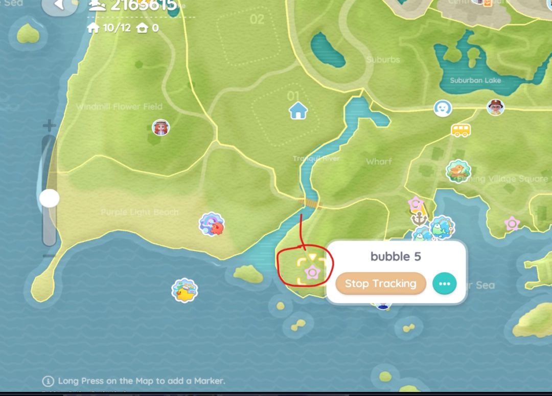 《心动小镇》全粉色泡泡位置介绍