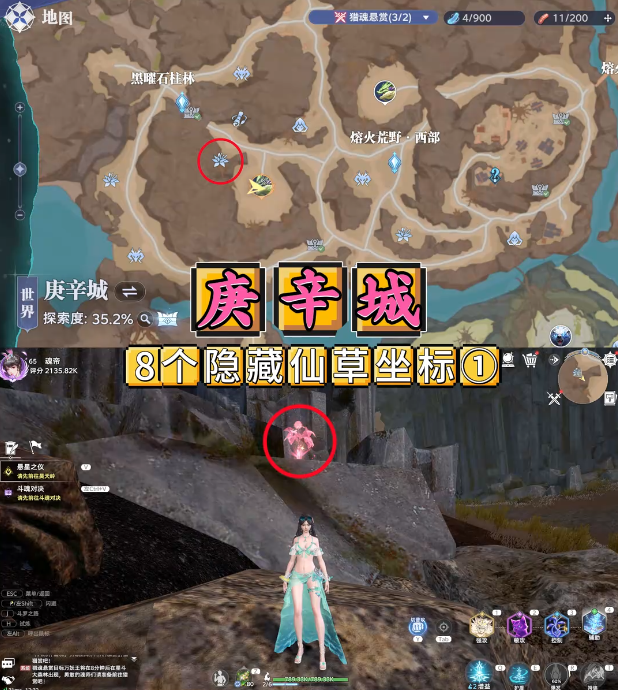 斗罗大陆猎魂世界庚辛城8个隐藏仙草位置坐标