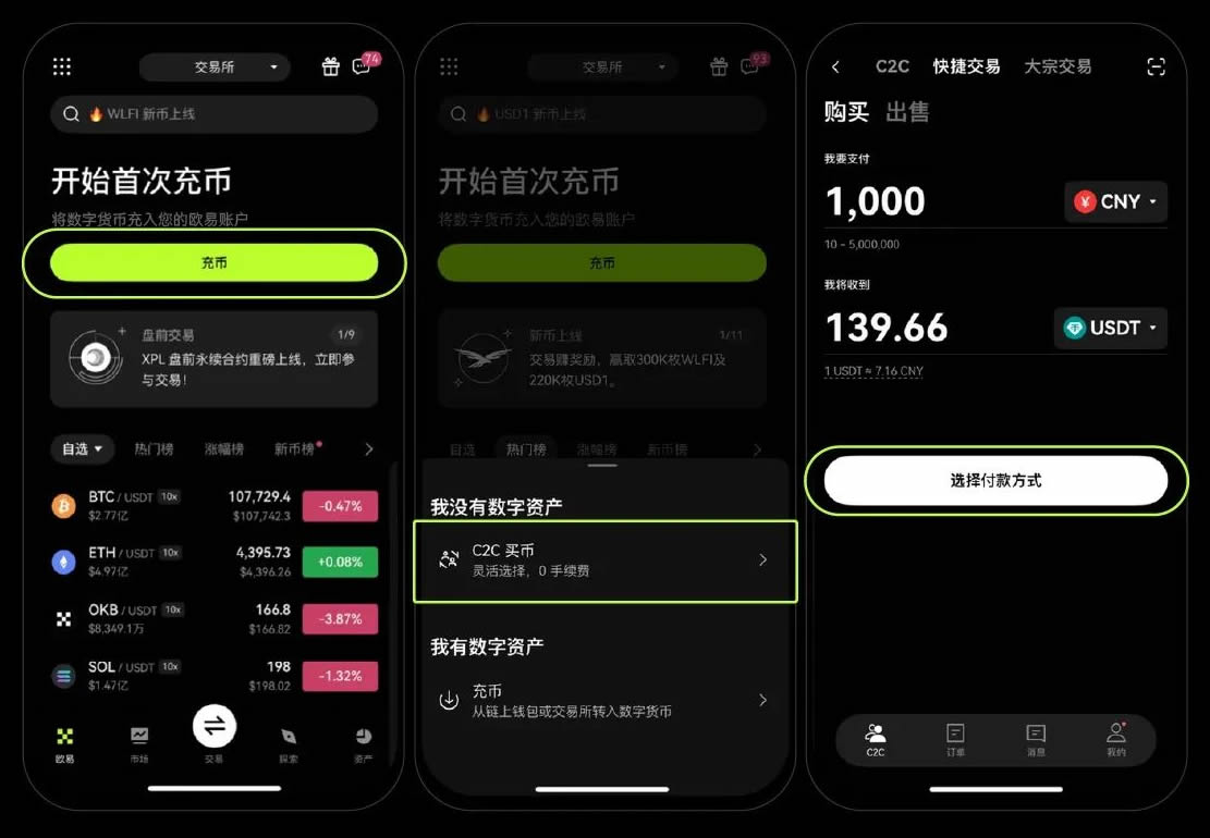 OKX C2C上线“新手友好”商家，轻松完成第一单交易