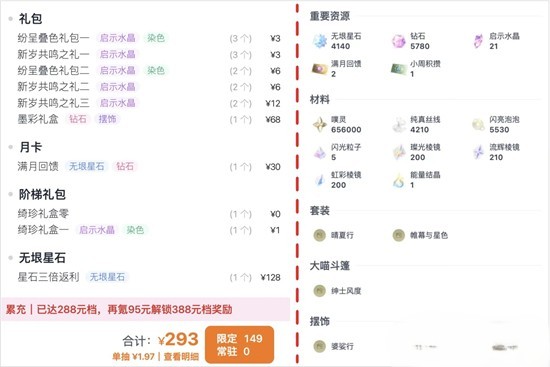 无限暖暖2.2新版本九色万相生 全档位氪金详细攻略