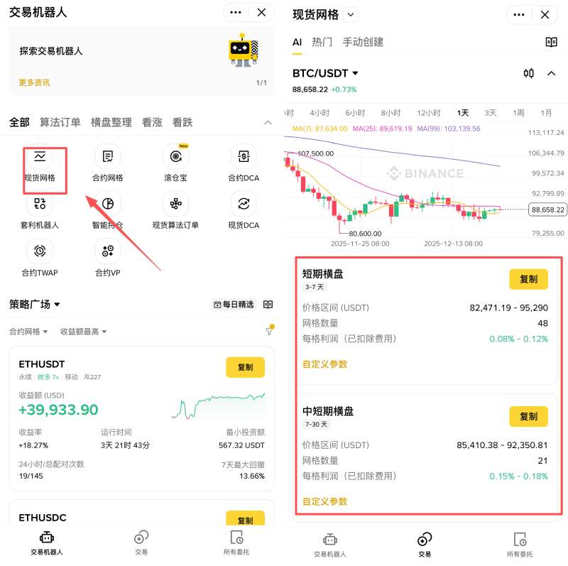币安AI 网格机器人