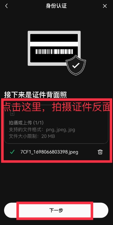 证件背面拍摄示例