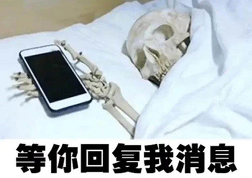 抖音等你回消息的骷髅原图