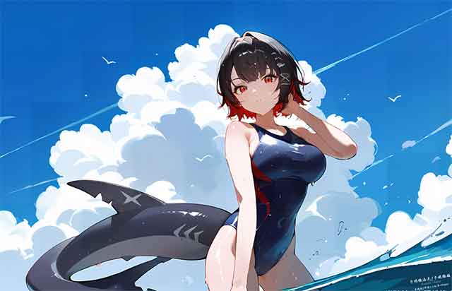 绝区零艾莲乔泳装壁纸AI美图