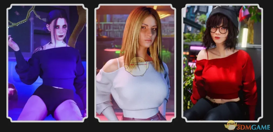 《赛博朋克2077》短款露肩毛衣MOD