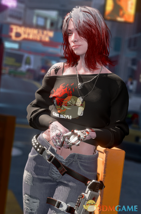 《赛博朋克2077》短款露肩毛衣MOD