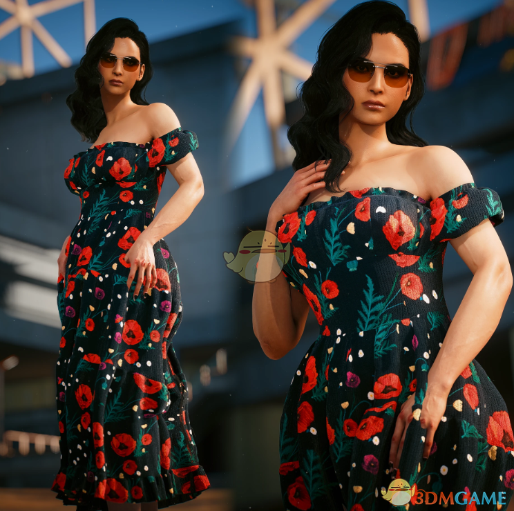 《赛博朋克2077》黄油花连衣裙MOD