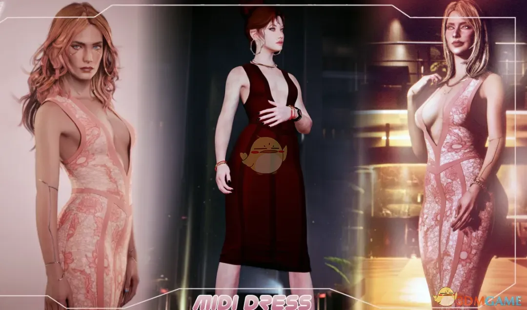 《赛博朋克2077》深V无袖包臀裙MOD