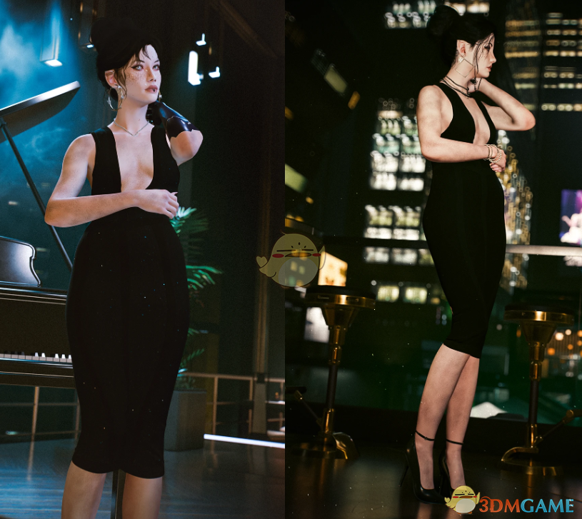 《赛博朋克2077》深V无袖包臀裙MOD