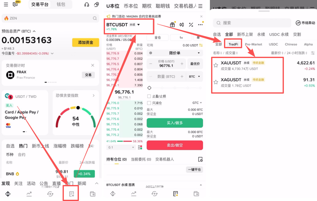 交易品种搜索示意图