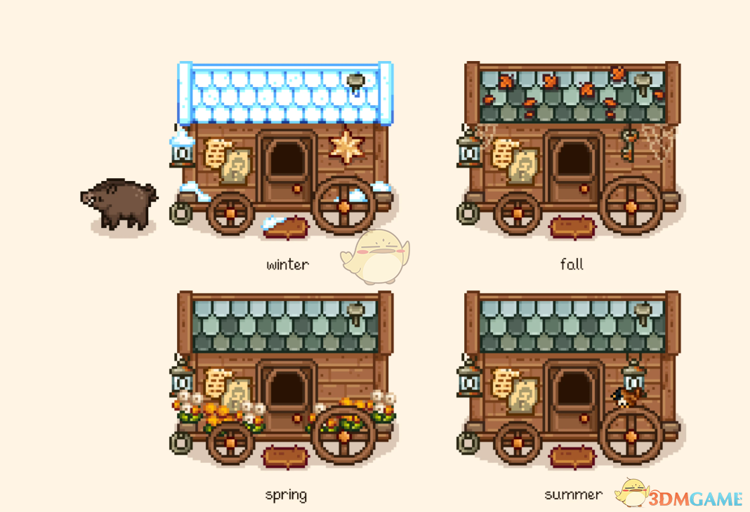 《星露谷物语》季节性变化的旅行商人马车MOD