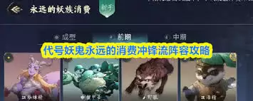 代号妖鬼永远的消费冲锋流阵容怎么搭配