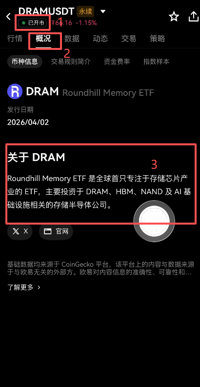 欧艺OKX怎么做多存储芯片ETF？欧艺DRAM合约交易教程2026