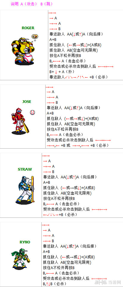 忍者棒球出招表
