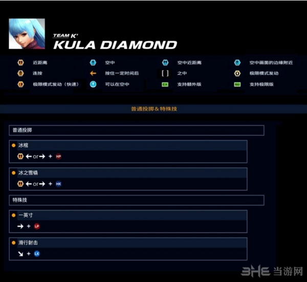 拳皇14库拉出招表1