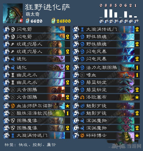 炉石传说加基森版快速冲传说狂野模式进化萨卡组分享